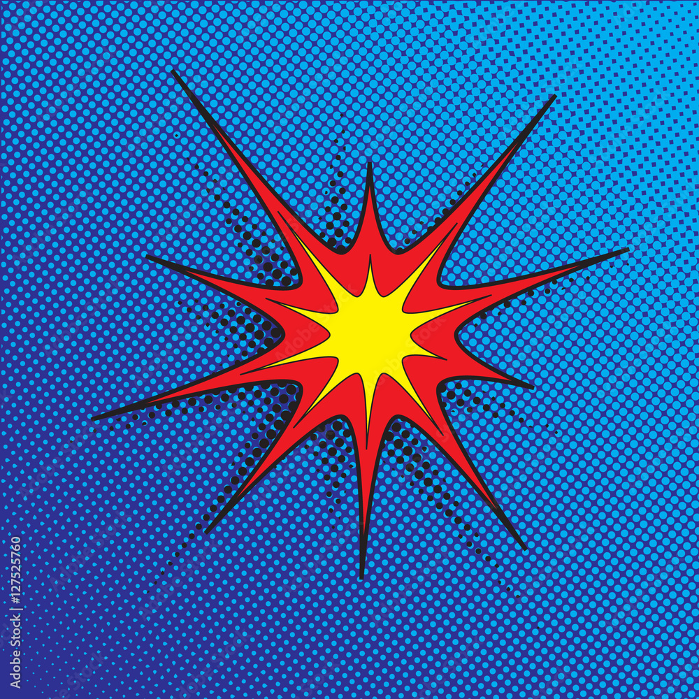 Obraz premium Colourful comic book style explosion vector effect