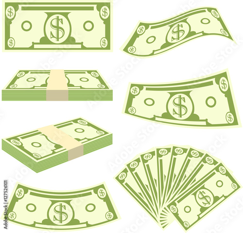 Dollar paper business finance money concept and US dollar stack of bundles. banking edition banknotes bills 