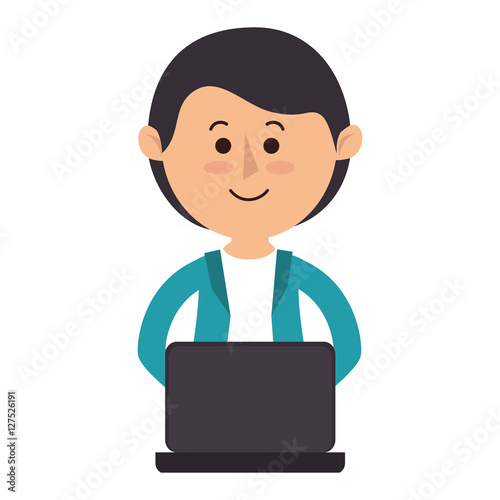 avatar person working icon vector illustration design