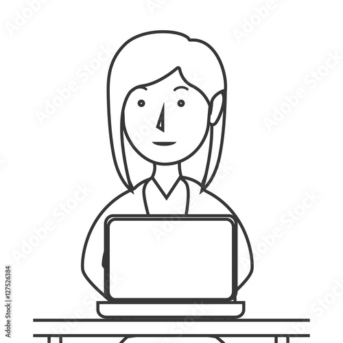 avatar person working icon vector illustration design