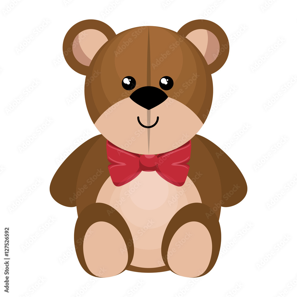 cute bear teddy isolated icon vector illustration design