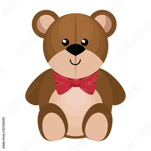 cute bear teddy isolated icon vector illustration design