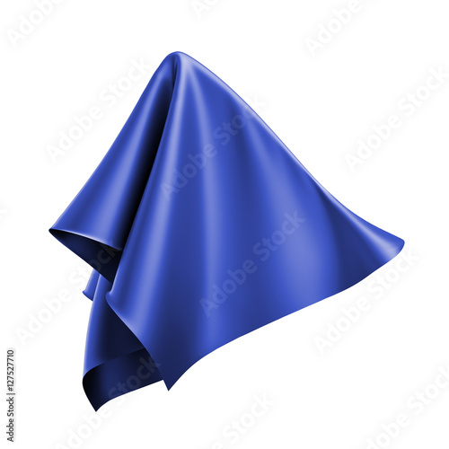 3d render, digital illustration, abstract folded cloth, flying, falling, fabric, unveil, curtain, textile cover, isolated on white background © wacomka