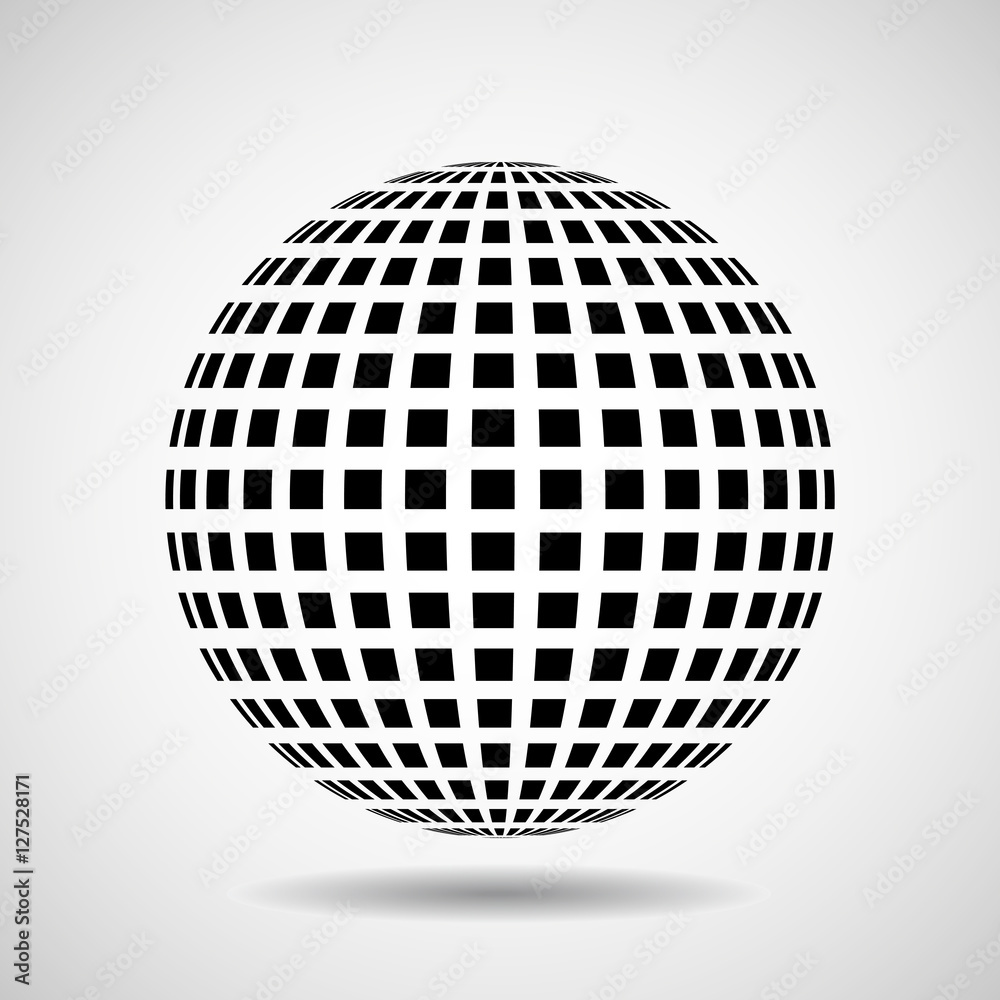 Abstract globe from black squares. Vector design Abstract globe from black squares. Vector design