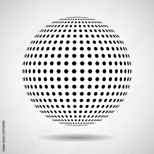 Abstract globe from black dots. Vector design