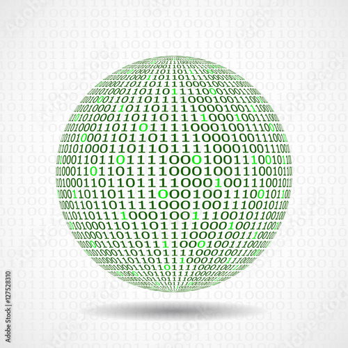 Globe of binary code. Abstract technology ball. Vector design