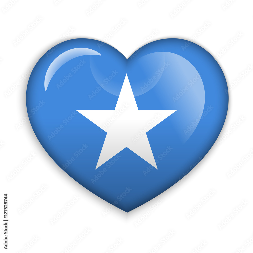 Love Somalia. Flag Heart Glossy Button Love Somalia. Flag Heart Glossy Button