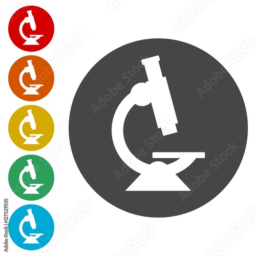 Microscope icons set 