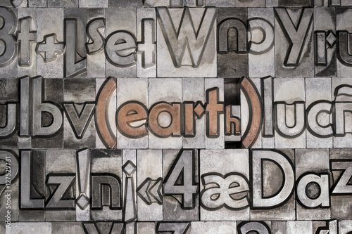 Earth created with movable type printing