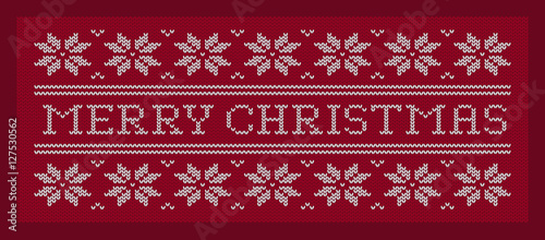 Merry Christmas. Knitted fabric