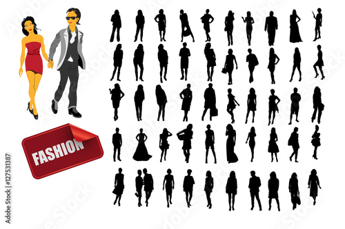 Fashion posing, vector