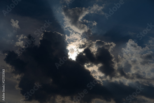 Sky with clouds at sunrise and sunset