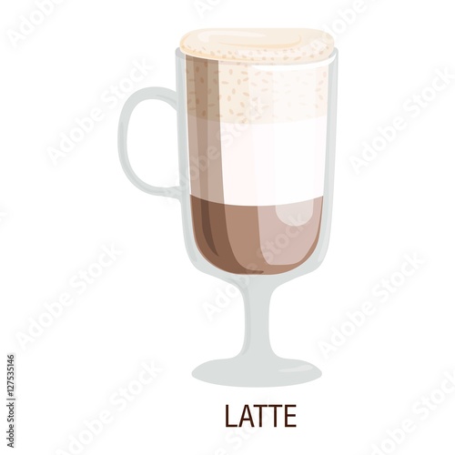 Coffee cups different cafe drinks latte