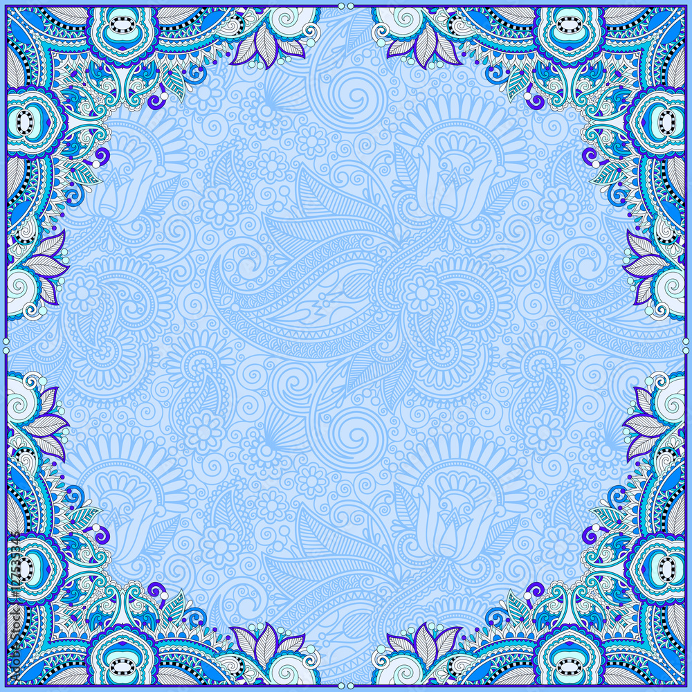 Fotografie blue invitation card with ethnic background