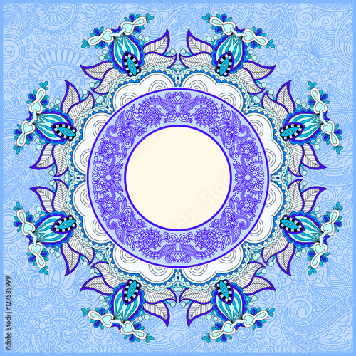 floral round pattern in ukrainian oriental ethnic style for your