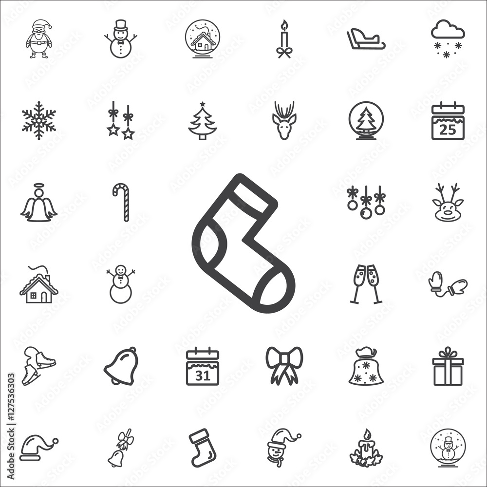 Fototapeta premium Christmas sock icon