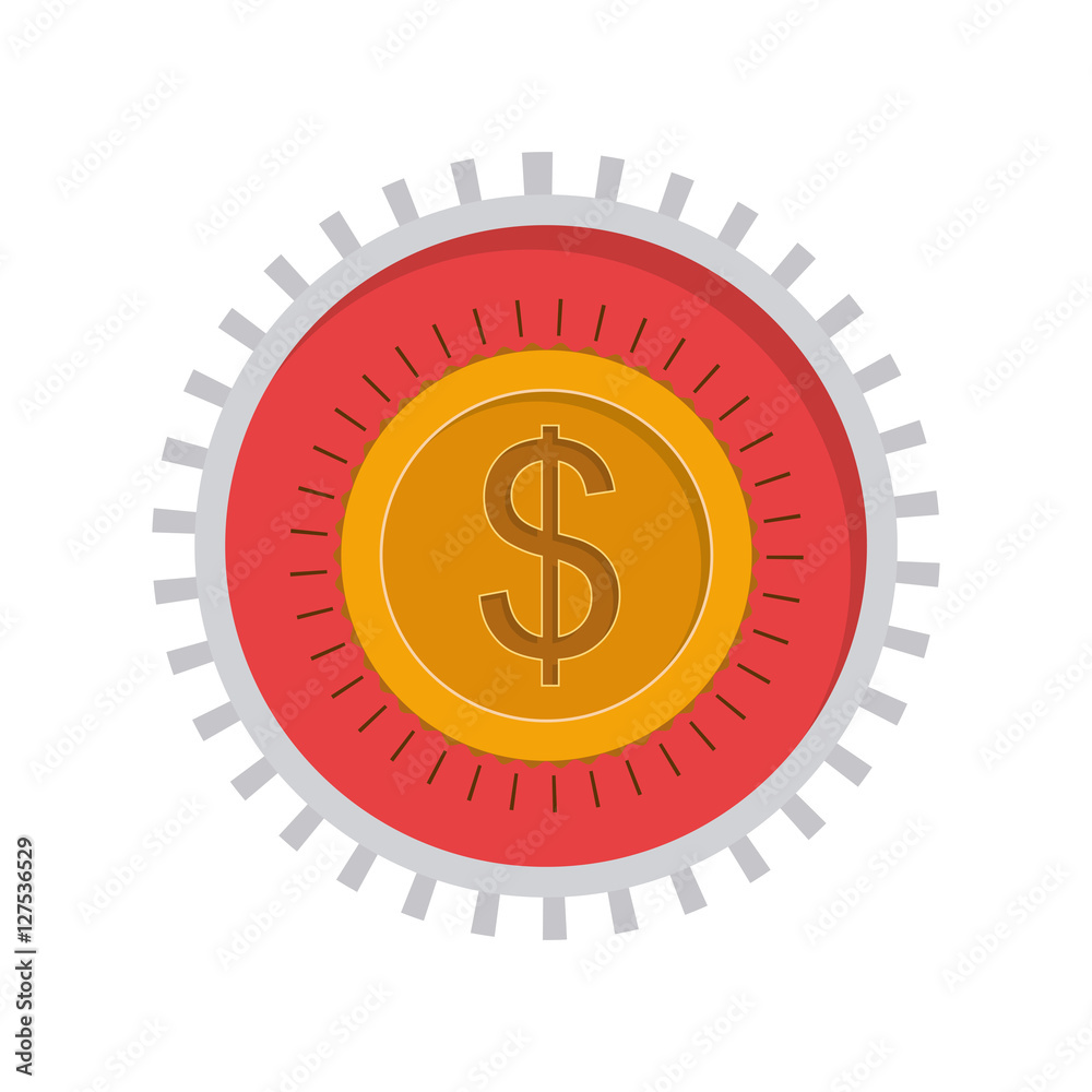image with currency symbol dollar in toothed circle vector illustration image with currency symbol dollar in toothed circle vector illustration