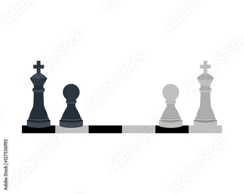 silhouette with kings and pawns chess vector illustration