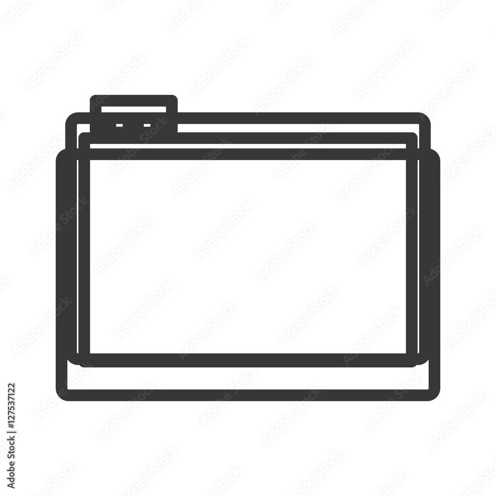monochrome contour of office folder vector illustration