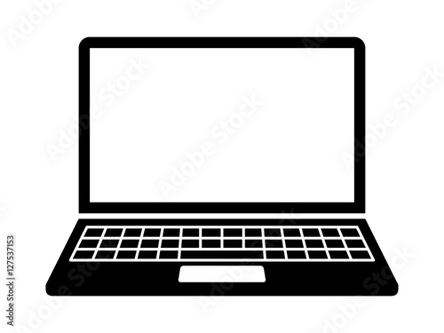 Laptop computer or notebook computer flat icon for apps and websites photo