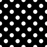Seamless polka dot black and white