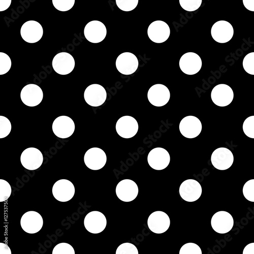 Seamless polka dot black and white photo