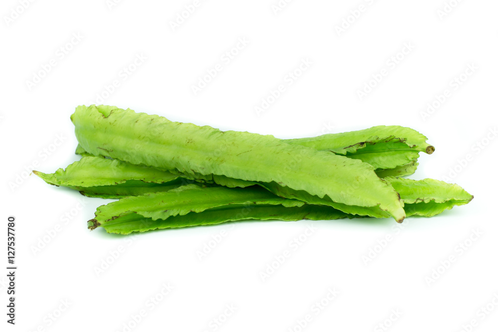 Young Winged Beans,Psophocarpus tetragonolobus Linn isolated on Young Winged Beans,Psophocarpus tetragonolobus Linn isolated on