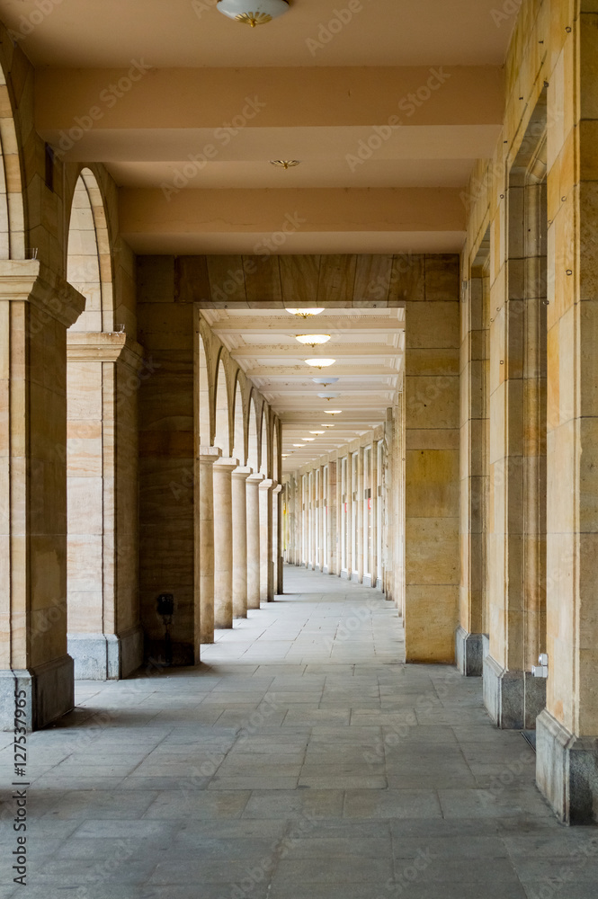 Row of column in colonnade