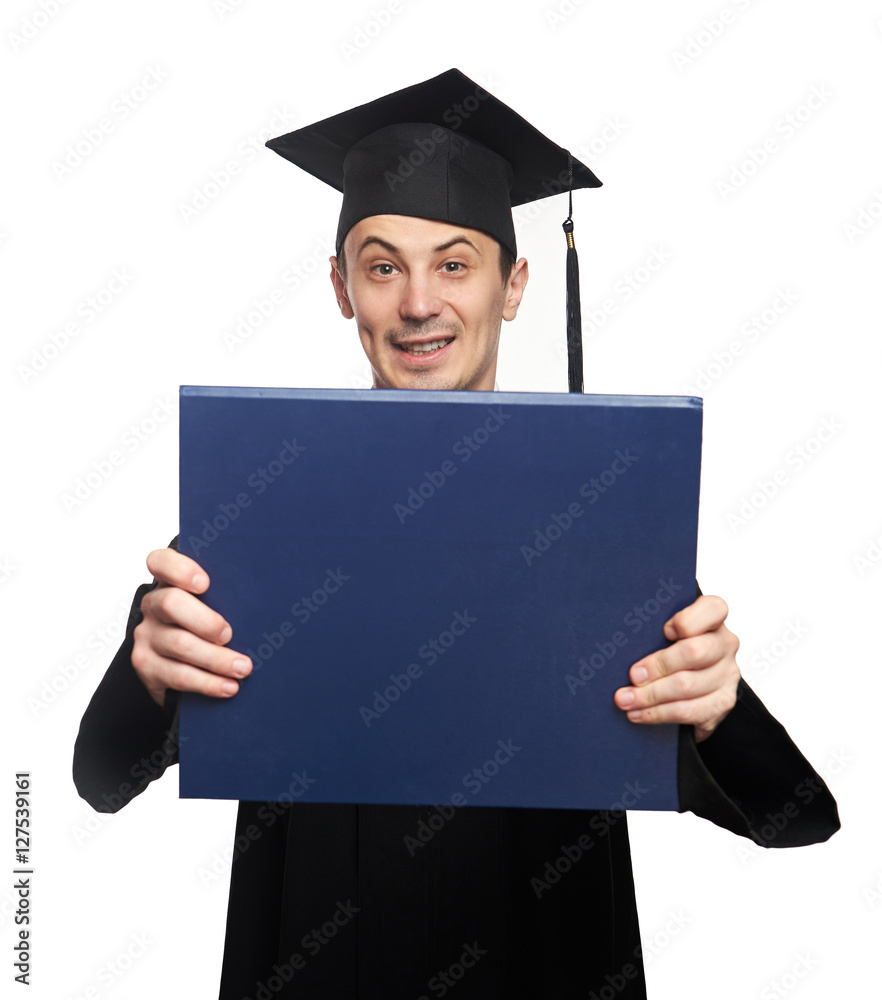 Diploma of garduation in hand student Diploma of garduation in hand student