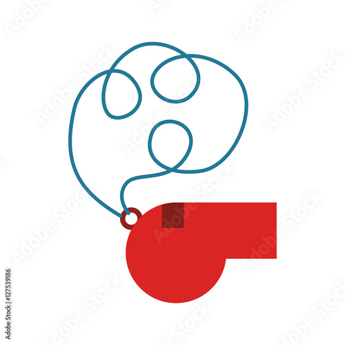 colorful silhouette of whistle with cord vector illustration