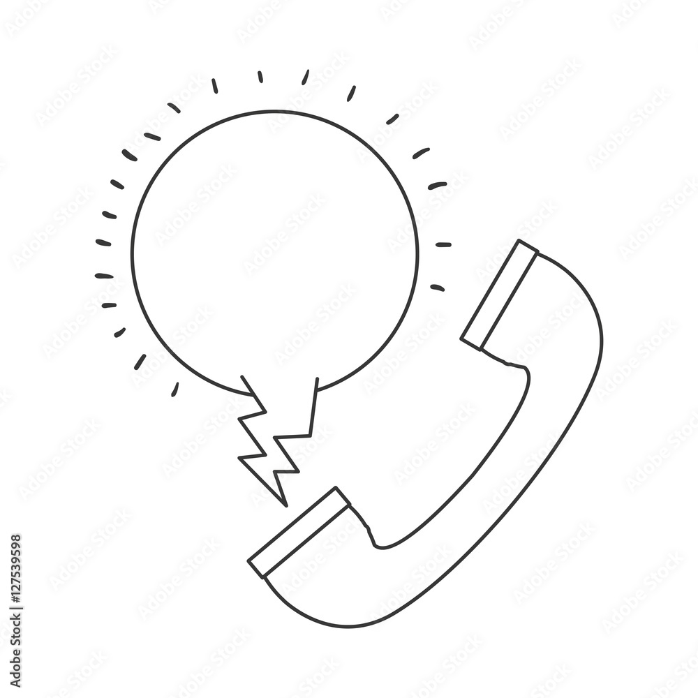 contour silhouette with telephone calling message vector illustration contour silhouette with telephone calling message vector illustration