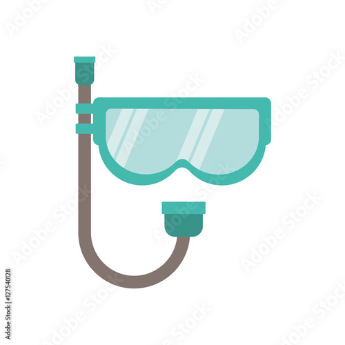 full color with mask of diving and snorkel vector illustration