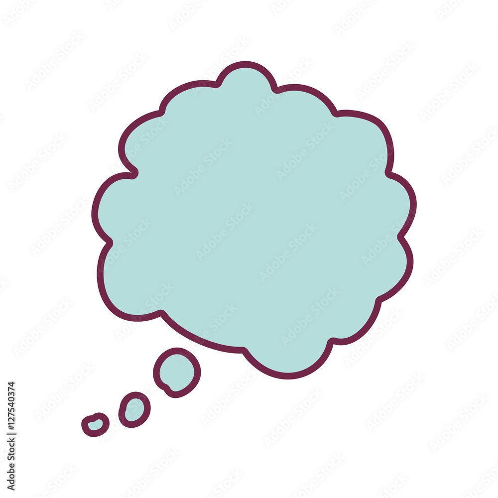 silhouette cloud callout with cumulus background blue vector illustration