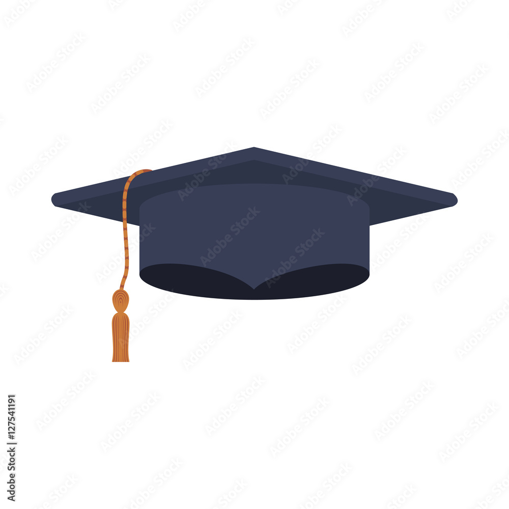 silhouette dark blue graduation cap vector illustration Stock Vector