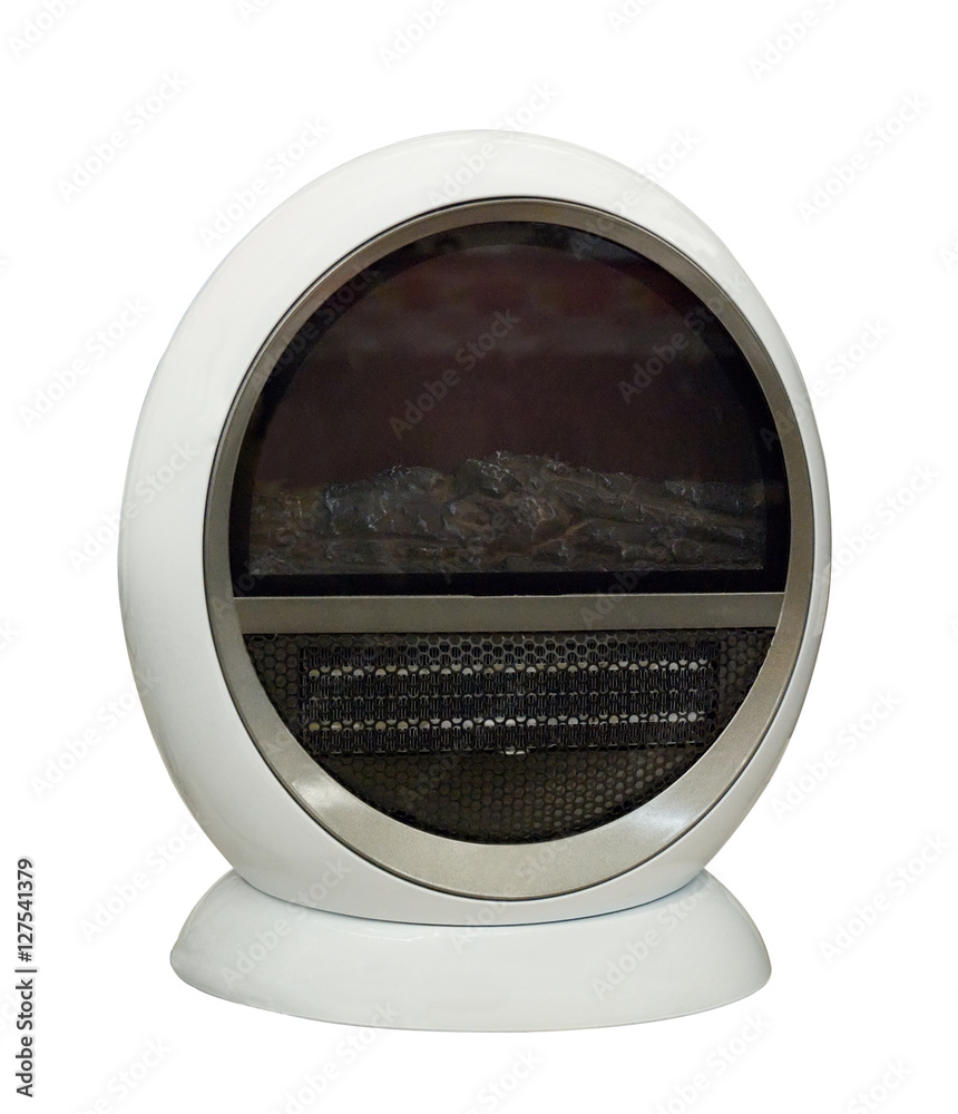 Heater, electric fireplace isolated on white background