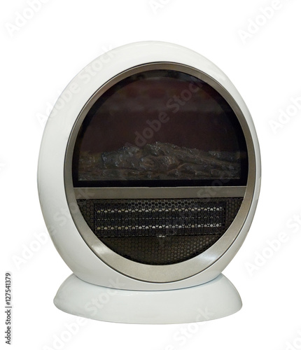 Obraz na płótnie Heater, electric fireplace isolated on white background w salonie