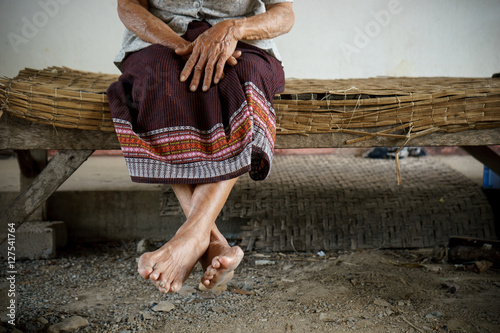 Feet of Asian Grandmother or mother