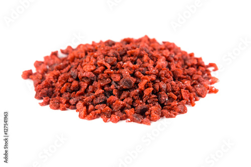 Принти на полотні Pile of imitation bacon bits isolated on white background