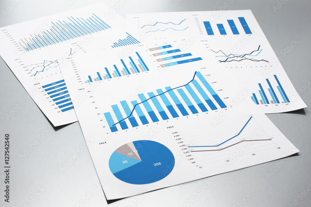 Business documents. Graphs and charts. Documents on gray reflection background.
Business documents. Graphs and charts. Documents on gray reflection background.
