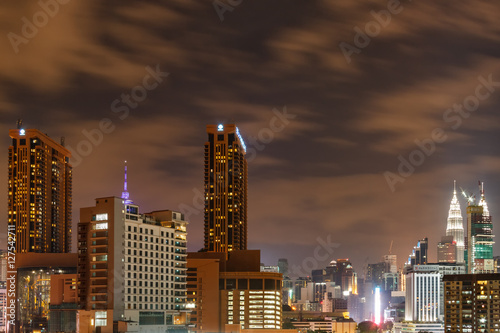 Night sky over city Kuala Lumpur 