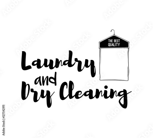 Dry cleaning label. Vector illustration. laundry clotrhes.