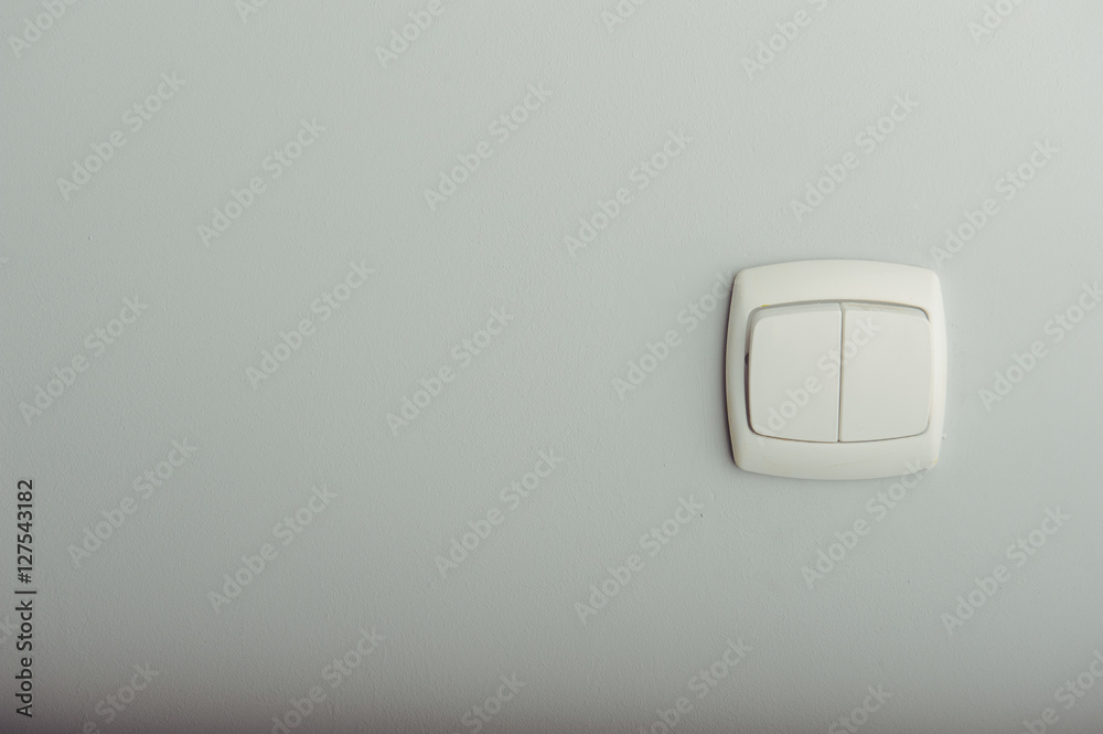 White plastic light switch White plastic light switch