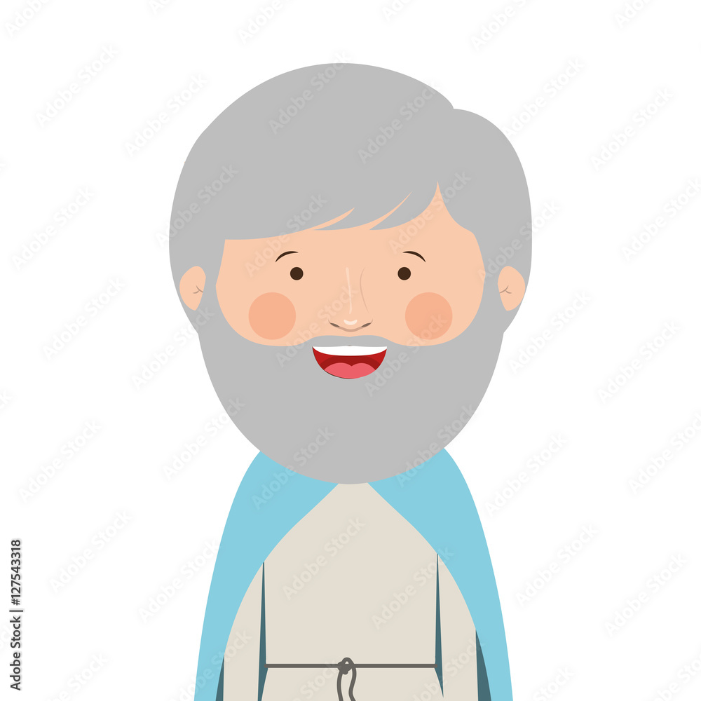 colorful king half body without a crown and gray beard vector illustration colorful king half body without a crown and gray beard vector illustration