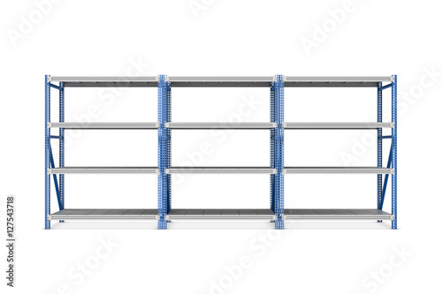 Принти на полотні Rendering of three metal racks put together, isolated on the white background
