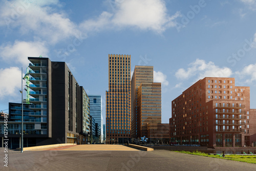 Amsterdam Zuid business district with office buildings at Netherlands.