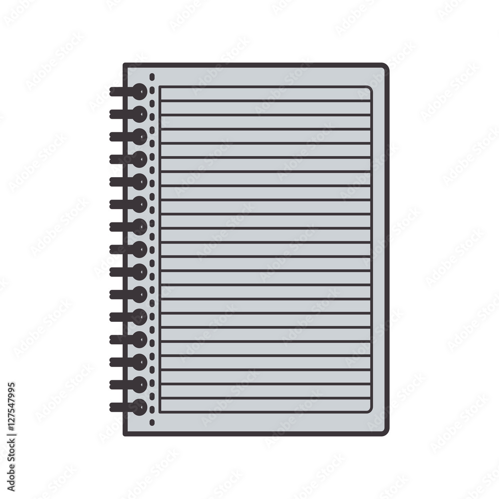 gray silhouette notebook with rings vector illustration gray silhouette notebook with rings vector illustration