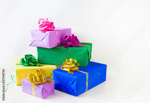 gifts christmas box on gray background