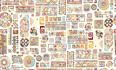 Fototapete Ethno-Muster Ethnisches Ornament im Boho Stil  © Kudryashka