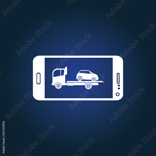 evacuator car icon vector