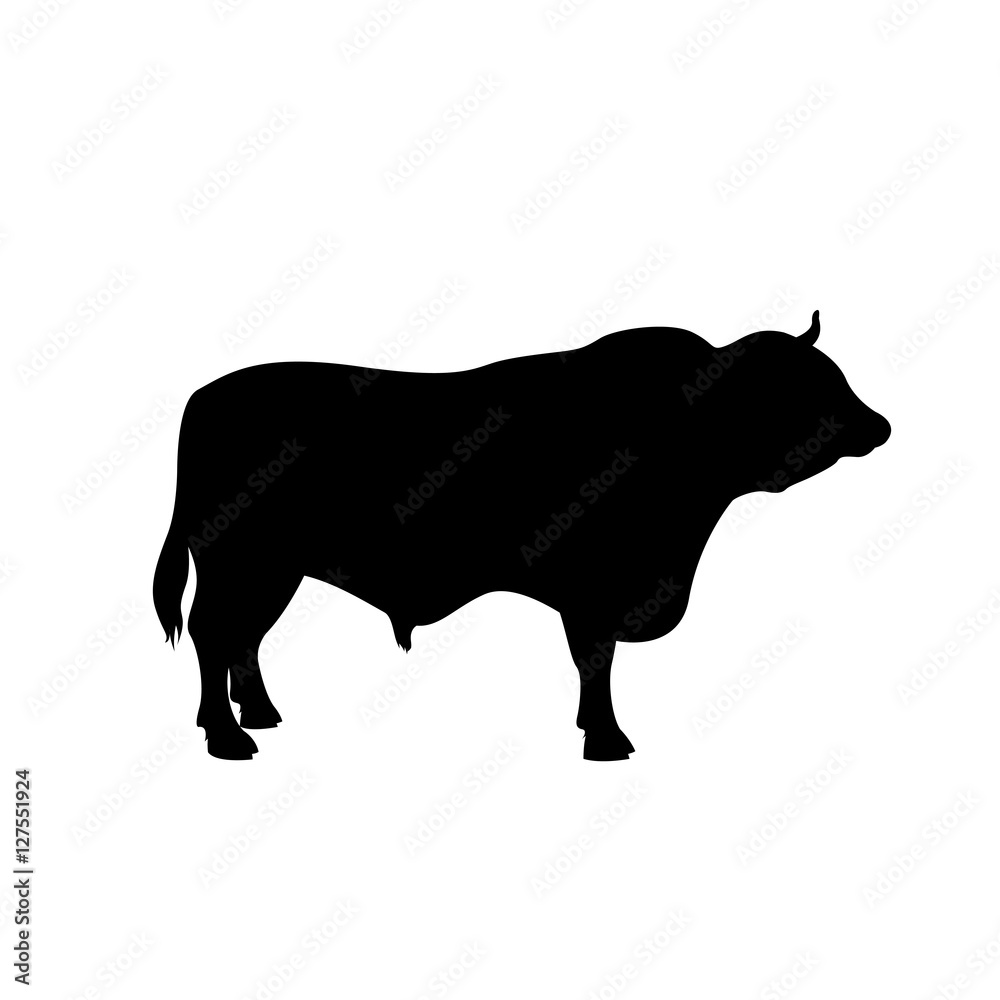 bull vector illustration black silhouette bull vector illustration black silhouette
